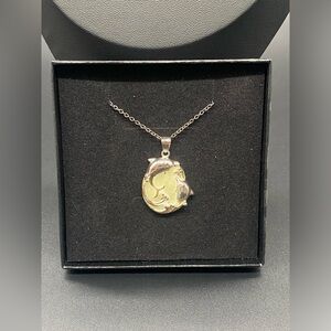 Item 840 Two Dolphins Glow In The Dark Pendant Necklace